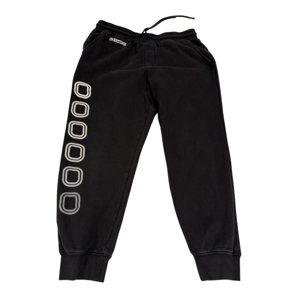 Overtime Men's Black Sweat Pants Size Large Logo